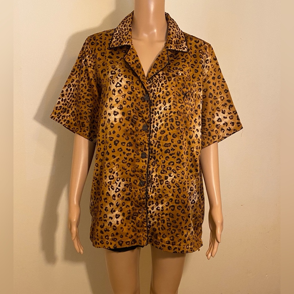 Chaps Nw/o Tag Short Sleeve Front Button Animal Print Pajama and/or Top